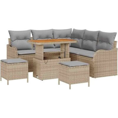 vidaXL Garten-Sofa-Set 8-Tlg Beige Poly Rattan 3362267 vidaXL Garten-Sofa-Set 8-Tlg Beige Poly Rattan 3362267