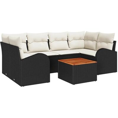 vidaXL Garten-Sofa-Set 7-Tlg Schwarz Weiß 3356199 vidaXL Garten-Sofa-Set 7-Tlg Schwarz Weiß 3356199
