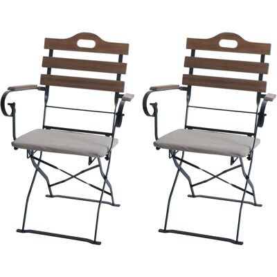 MCW 2er-Set Biergartenstuhl J40 Gastronomie-Qualität Hellbraun Polster Beige MCW 2er-Set Biergartenstuhl J40 Gastronomie-Qualität Hellbraun Polster Beige