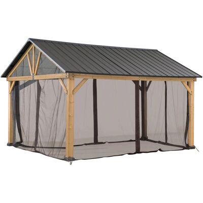 Sunjoy Zedernholz Gazebo Netz 335 cm x 399 cm Khaki Sunjoy Zedernholz Gazebo Netz 335 cm x 399 cm Khaki