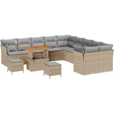 vidaXL Garten-Sofa-Set 13-Tlg Beige Poly Rattan 3361547 vidaXL Garten-Sofa-Set 13-Tlg Beige Poly Rattan 3361547