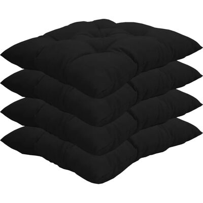 NYVI Stuhlkissen für Gartenstühle 38x38 cm 4er Set Schwarz NYVI Stuhlkissen für Gartenstühle 38x38 cm 4er Set Schwarz