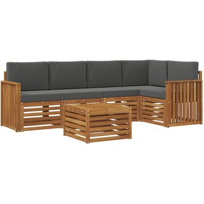 vidaXL Sofagarnituren 6 Tlg Natur und Anthrazit Massivholz Akazie 3374847 vidaXL Sofagarnituren 6 Tlg Natur und Anthrazit Massivholz Akazie 3374847