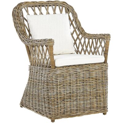 Beliani Gartensessel - Rattan Natur, Off-White - Gartenstuhl Beliani Gartensessel - Rattan Natur, Off-White - Gartenstuhl