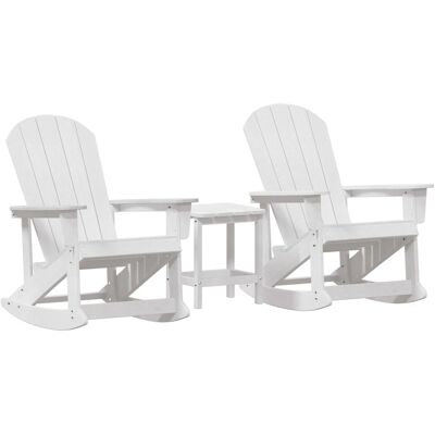 vidaXL Garten Lounge Set 3-Tlg Weiß HDPE 3335838 vidaXL Garten Lounge Set 3-Tlg Weiß HDPE 3335838