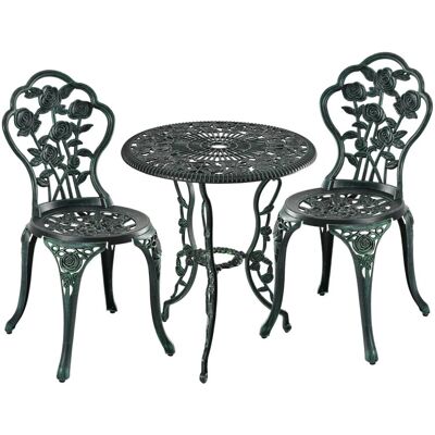 Relaxdays Balkongarnitur Aluminiumguss Schwarz Grün 3-teilig 69 cm x 60 cm 4,1 kg Relaxdays Balkongarnitur Aluminiumguss Schwarz Grün 3-teilig 69 cm x 60 cm 4,1 kg