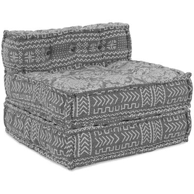 vidaXL Pouffe Grau - Pouffe, 70x70x54 cm, Baumwolle, Modern, Indoor vidaXL Pouffe Grau - Pouffe, 70x70x54 cm, Baumwolle, Modern, Indoor