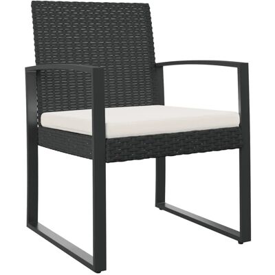 Furnicato Garten-esszimmerstühle 2 Stk Schwarz Pp-rattan Furnicato Garten-esszimmerstühle 2 Stk Schwarz Pp-rattan