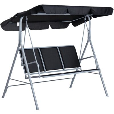Outsunny Hollywoodschaukel mit Sonnendach 170 x 110 x 153 cm Schwarz Outsunny Hollywoodschaukel mit Sonnendach 170 x 110 x 153 cm Schwarz