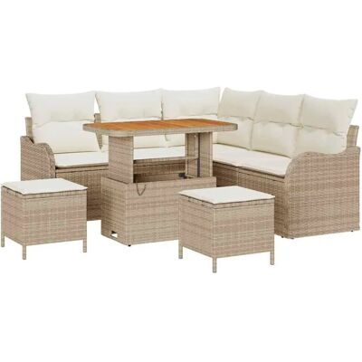 vidaXL Garten-Sofa-Set 8-Tlg Beige Poly Rattan 3362266 vidaXL Garten-Sofa-Set 8-Tlg Beige Poly Rattan 3362266