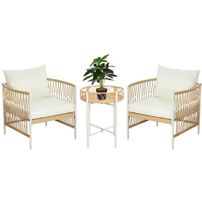 Outsunny Gartenmöbel Set PE Rattan Polyester Gelb 72L x 66B x 64H cm Outsunny Gartenmöbel Set PE Rattan Polyester Gelb 72L x 66B x 64H cm