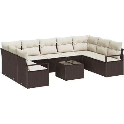 vidaXL 9-Teiliges Garten-Sofaset mit Kissen Grau Poly Rattan 3346548 vidaXL 9-Teiliges Garten-Sofaset mit Kissen Grau Poly Rattan 3346548