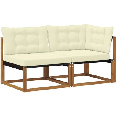 vidaXL Mittel- und Ecksofa mit Kissen 2 Stück Natur Massivholz Akazie 900649 vidaXL Mittel- und Ecksofa mit Kissen 2 Stück Natur Massivholz Akazie 900649