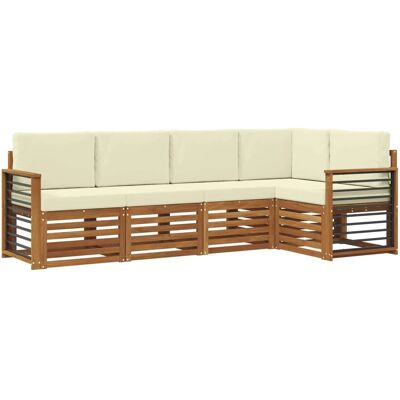 vidaXL Sofagarnituren 5 Tlg Natur und Creme Massivholz Akazie 3374820 vidaXL Sofagarnituren 5 Tlg Natur und Creme Massivholz Akazie 3374820