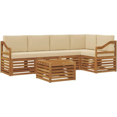 vidaXL Sofagarnituren 6 Tlg Natur und Beige Massivholz Akazie 3374868 vidaXL Sofagarnituren 6 Tlg Natur und Beige Massivholz Akazie 3374868