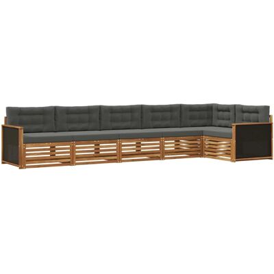 vidaXL Outdoor-Sofagarnitur 6 Stk Natur und Anthrazit 3383405 vidaXL Outdoor-Sofagarnitur 6 Stk Natur und Anthrazit 3383405