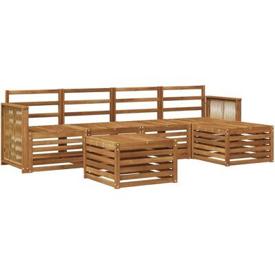 vidaXL Outdoor-Sofagarnitur 6 Stk Natur 3384265 vidaXL Outdoor-Sofagarnitur 6 Stk Natur 3384265