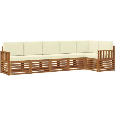 vidaXL Sofagarnituren 6 Tlg Natur und Creme Massivholz Akazie 3374880 vidaXL Sofagarnituren 6 Tlg Natur und Creme Massivholz Akazie 3374880