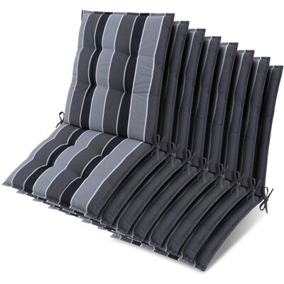 Beautissu 8x Niederlehner Sun-NL Auflage 105x50x8cm Anthrazit-Gestreift Beautissu 8x Niederlehner Sun-NL Auflage 105x50x8cm Anthrazit-Gestreift
