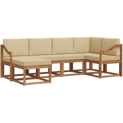 vidaXL Outdoor-Sofagarnitur mit Kissen 6 Stk Natur und Beige 3366656 vidaXL Outdoor-Sofagarnitur mit Kissen 6 Stk Natur und Beige 3366656