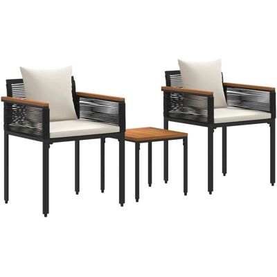 vidaXL Gartenmöbel Set mit Kissen Schwarz und Cremeweiß PE-Rattan 42025232 vidaXL Gartenmöbel Set mit Kissen Schwarz und Cremeweiß PE-Rattan 42025232
