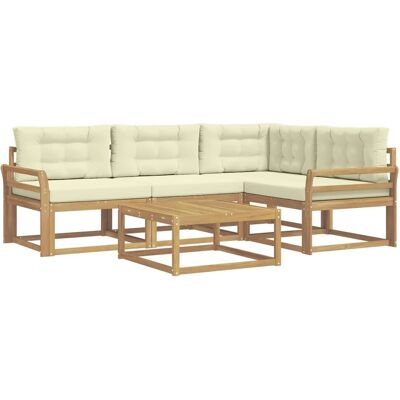 vidaXL Outdoor-Sofagarnitur 5 Stk Weiß und Creme 79 x 79 x 37 cm 3386409 vidaXL Outdoor-Sofagarnitur 5 Stk Weiß und Creme 79 x 79 x 37 cm 3386409