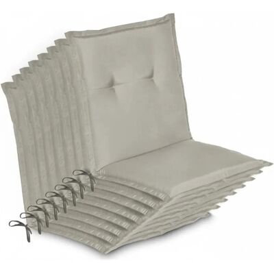 Beautissu 8er Set Niedriglehner Auflage Loft NL 100x50x6cm Hellgrau Beautissu 8er Set Niedriglehner Auflage Loft NL 100x50x6cm Hellgrau