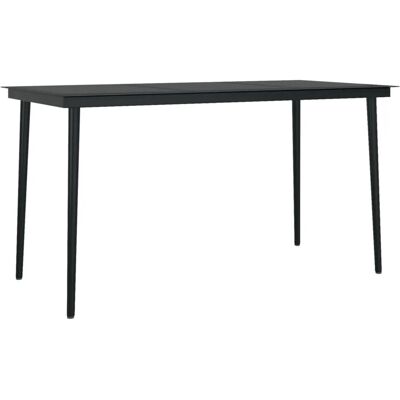 Furnicato Garten-esstisch Schwarz 140x70x74 Cm Stahl Und Glas Furnicato Garten-esstisch Schwarz 140x70x74 Cm Stahl Und Glas