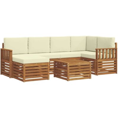 vidaXL Sofagarnituren 7 Tlg Natur und Creme Massivholz Akazie 3375120 vidaXL Sofagarnituren 7 Tlg Natur und Creme Massivholz Akazie 3375120