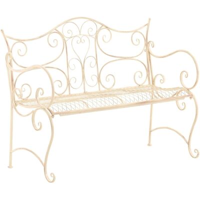 DELUKE Gartenbank TODOR Metall Beige 113x47x89cm Metallbank Garten 2 Seitzer Bank Terrasse Vintage Antik Gartenbank DELUKE Gartenbank TODOR Metall Beige 113x47x89cm Metallbank Garten 2 Seitzer Bank Terrasse Vintage Antik Gartenbank
