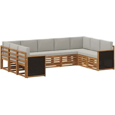 vidaXL Ecksofa Set mit Kissen 7 Stk Natur und Hellgrau 3384822 vidaXL Ecksofa Set mit Kissen 7 Stk Natur und Hellgrau 3384822