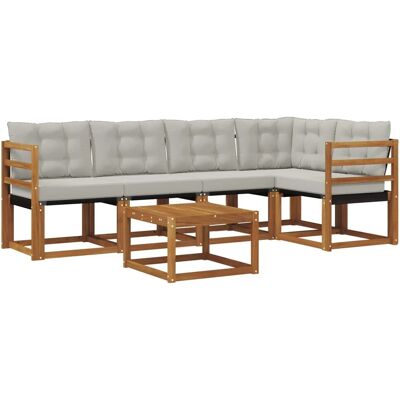 vidaXL Outdoor-Sofagarnitur mit Kissen 6-Tlg Natur und Hellgrau 3368678 vidaXL Outdoor-Sofagarnitur mit Kissen 6-Tlg Natur und Hellgrau 3368678