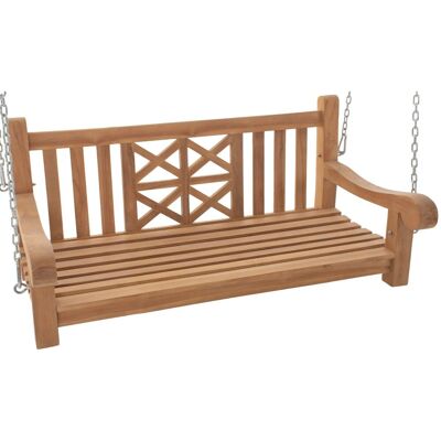 DELUKE Schaukelbank TABEL Holz Teak 120x70x61cm Hängebank Gartenschaukel Zum Aufhängen Veranda-Schaukel DELUKE Schaukelbank TABEL Holz Teak 120x70x61cm Hängebank Gartenschaukel Zum Aufhängen Veranda-Schaukel
