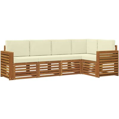 vidaXL Sofagarnituren 5 Tlg Natur und Creme Massivholz Akazie 3374815 vidaXL Sofagarnituren 5 Tlg Natur und Creme Massivholz Akazie 3374815