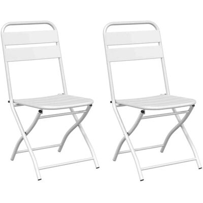 vidaXL Garten Klappstuhl 2 Stk Weiß 55 x 56,5 x 91cm Stahl 42002938 vidaXL Garten Klappstuhl 2 Stk Weiß 55 x 56,5 x 91cm Stahl 42002938