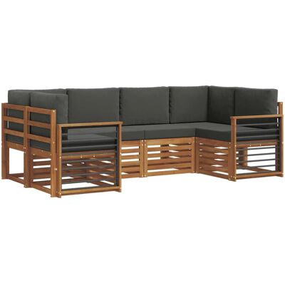 vidaXL Sofagarnituren 20 Tlg Natur und Anthrazit Massivholz Akazie 3375382 vidaXL Sofagarnituren 20 Tlg Natur und Anthrazit Massivholz Akazie 3375382