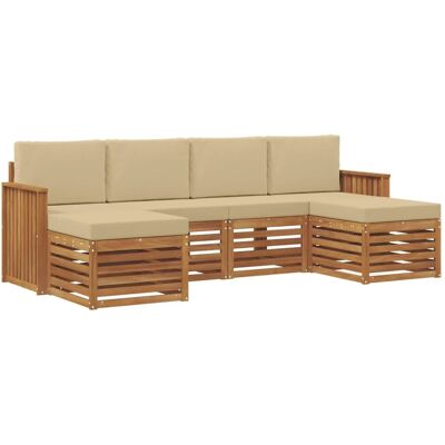 vidaXL Sofagarnituren 6 Tlg Natur und Beige Massivholz Akazie 3375248 vidaXL Sofagarnituren 6 Tlg Natur und Beige Massivholz Akazie 3375248