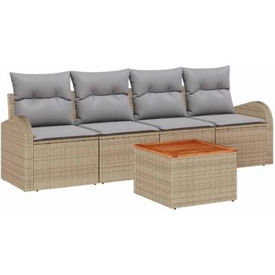 Vidaxl Gartensofa 5-teiliges Set Beige Synthetischer Rattan Modern Vidaxl Gartensofa 5-teiliges Set Beige Synthetischer Rattan Modern