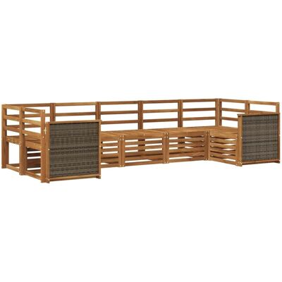 vidaXL Ecksofa Set 6 Stk Natur Massivholz Akazie 3384795 vidaXL Ecksofa Set 6 Stk Natur Massivholz Akazie 3384795