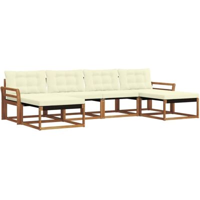 vidaXL Outdoor-Sofagarnitur mit Kissen 6-Tlg Natur und Creme 3369721 vidaXL Outdoor-Sofagarnitur mit Kissen 6-Tlg Natur und Creme 3369721