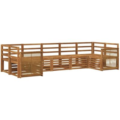 vidaXL Ecksofa Set 6 Stk Natur Massivholz Akazie 3384805 vidaXL Ecksofa Set 6 Stk Natur Massivholz Akazie 3384805