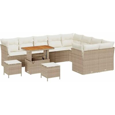 vidaXL Garten-Sofa-Set 12-Tlg Beige Poly Rattan 3361526 vidaXL Garten-Sofa-Set 12-Tlg Beige Poly Rattan 3361526