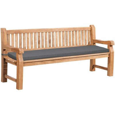 DELUKE Gartenbank Teakbank DABEL Holz Dunkelgrau 200x61x93cm Holzbank 200cm Mit Sitzkissen Bank Mit Lehne Wetterfest Bank Garten Terrasse DELUKE Gartenbank Teakbank DABEL Holz Dunkelgrau 200x61x93cm Holzbank 200cm Mit Sitzkissen Bank Mit Lehne Wetterfest Bank Garten Terrasse