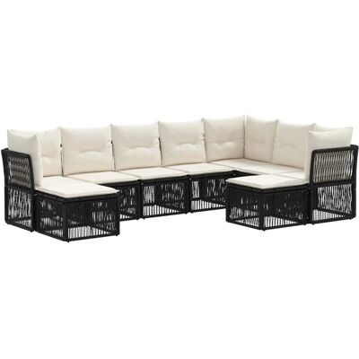 vidaXL Gartensofa-Set 9-Tlg Schwarz Poly-Rattan 3434440 vidaXL Gartensofa-Set 9-Tlg Schwarz Poly-Rattan 3434440
