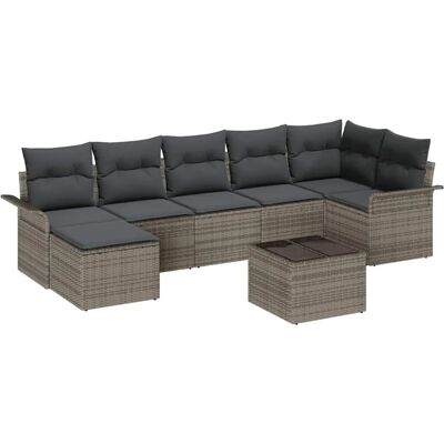 vidaXL 7-Teiliges Garten-Sofa-Set mit Kissen in Schwarz aus Poly Rattan 3354128 vidaXL 7-Teiliges Garten-Sofa-Set mit Kissen in Schwarz aus Poly Rattan 3354128