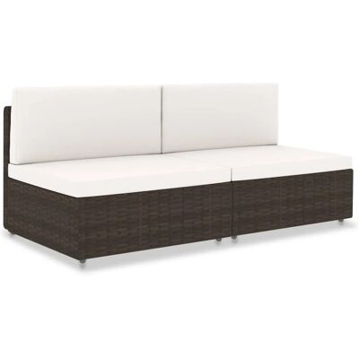 vidaXL Modulares 2-Sitzer-Sofa Poly Rattan Braun 49513 vidaXL Modulares 2-Sitzer-Sofa Poly Rattan Braun 49513