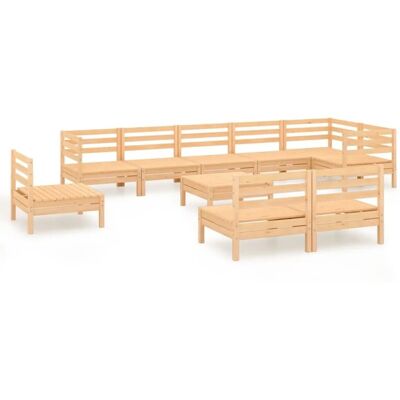 vidaXL Gartenset Holz 10-tlg. massiv Kiefer vidaXL Gartenset Holz 10-tlg. massiv Kiefer