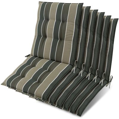 Beautissu 6x Niederlehner Sun-NL Auflage 105x50x8cm Grün-Gestreift Beautissu 6x Niederlehner Sun-NL Auflage 105x50x8cm Grün-Gestreift