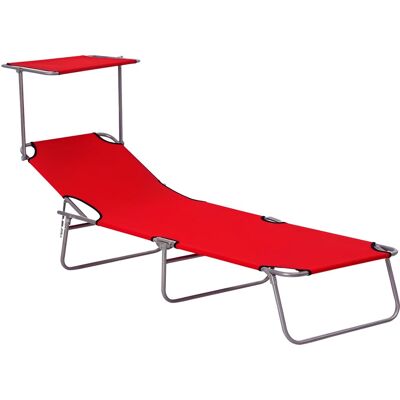 Outsunny Sonnenliege Metall Polyester Rot 187L x 58B x 36H cm Outsunny Sonnenliege Metall Polyester Rot 187L x 58B x 36H cm