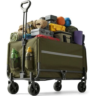 Relaxdays Bollerwagen Stahl Grün Faltbar mit Heckklappe 97 x 50 x 76 cm 6,5 kg Relaxdays Bollerwagen Stahl Grün Faltbar mit Heckklappe 97 x 50 x 76 cm 6,5 kg
